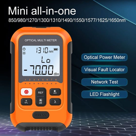 Optical Power Meter from -70 dBm to +3 dBm - Cablematic