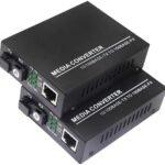 HANUTECH Fast Ethernet to Fiber Media Converter 10/100 Mbps, Single Mode Single Fiber Media Converter RJ45 Port to 100Base-SX/LX - 1 Pair