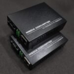HANUTECH Single Fiber Media Converter Pair 25KM | SC BiDi Ethernet to Fiber Converter | 10/100Base-TX to 100Base-FX | HTB-3100A HTB-3100B | Single Mode | Power Adapter Included