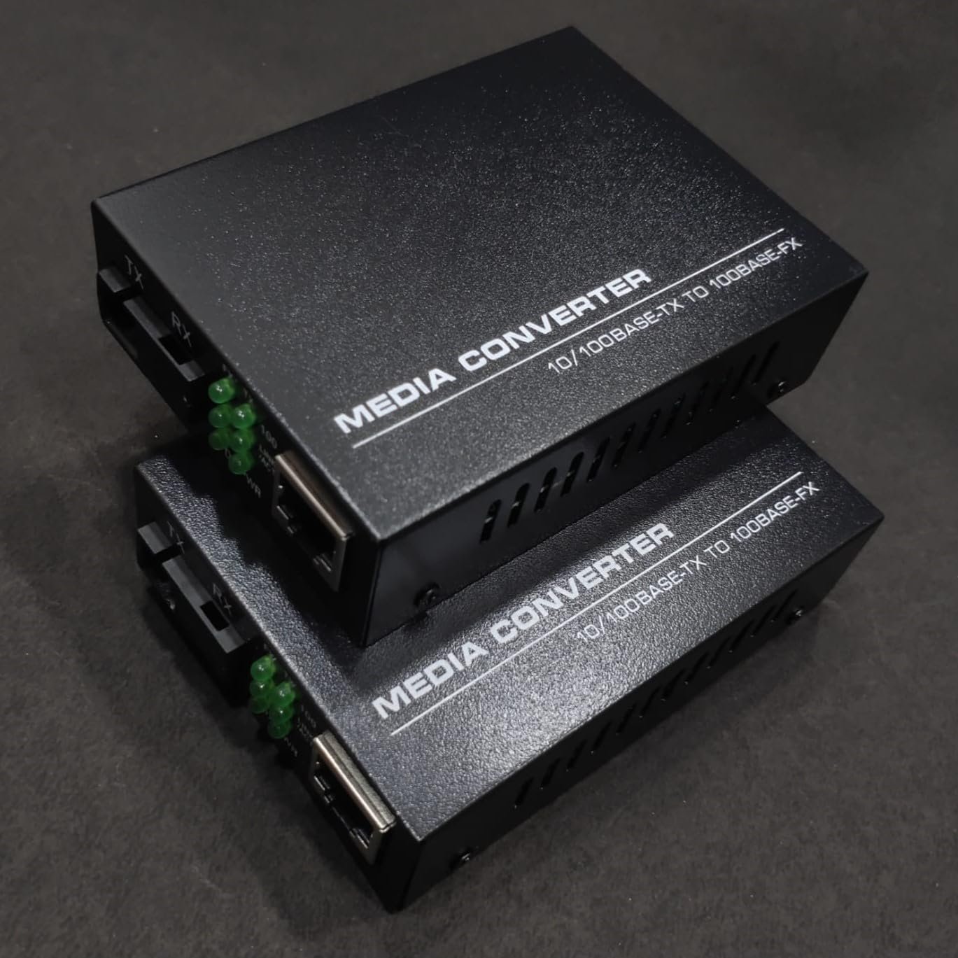 HANUTECH Single Fiber Media Converter Pair 25KM | SC BiDi Ethernet to Fiber Converter | 10/100Base-TX to 100Base-FX | HTB-3100A HTB-3100B | Single Mode | Power Adapter Included